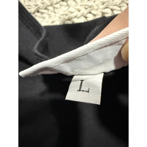 Bryn Walker Shirt Tunic Top Trapeze Short Sleeve Stretch Womens Large Black USA - Picture 8 of 8